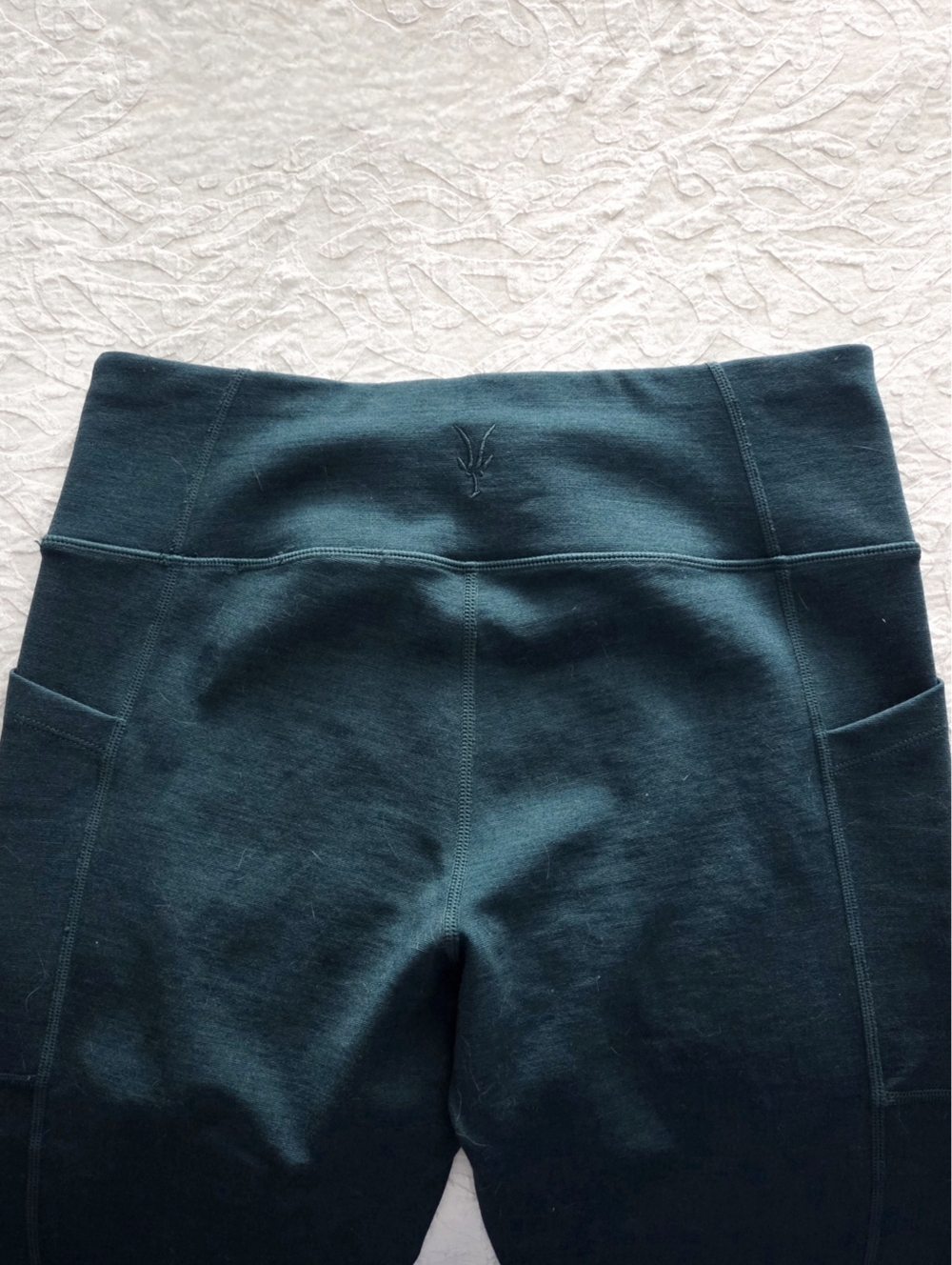 Ibex Teal Next-To-Skin Natural Base Layer Leggings, Wide Waistband & Pockets, LG - Picture 9 of 10